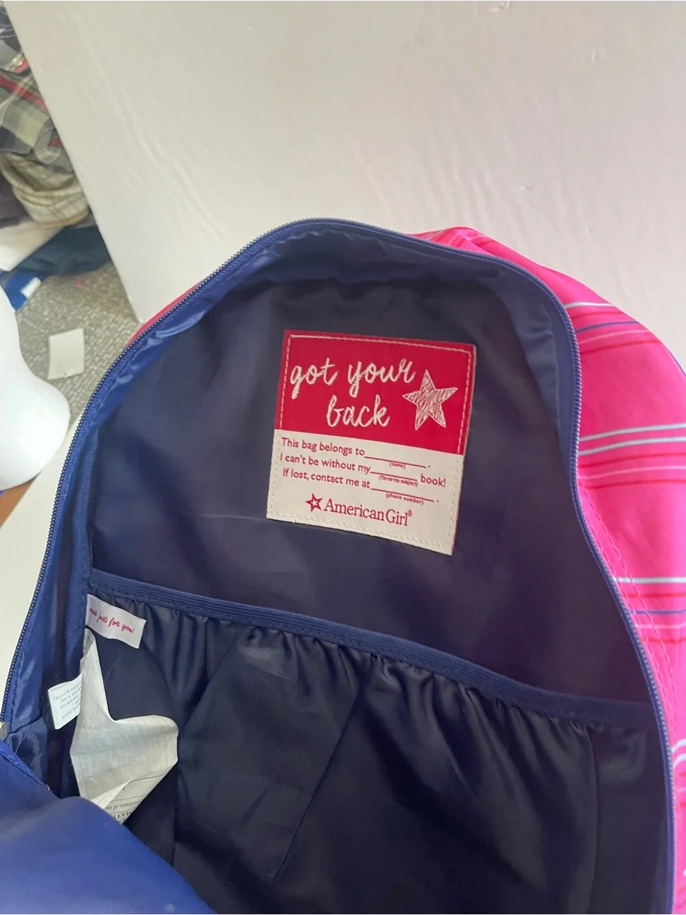 Gently Used American Girl Backpack for Girls Color Pink